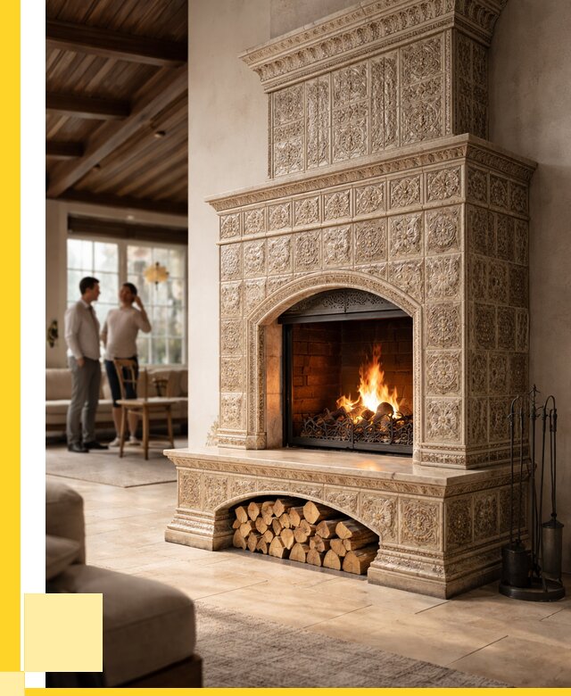 Купить изразцовый камин в Ивантеевке от 257175 р. | ЭриданВнт