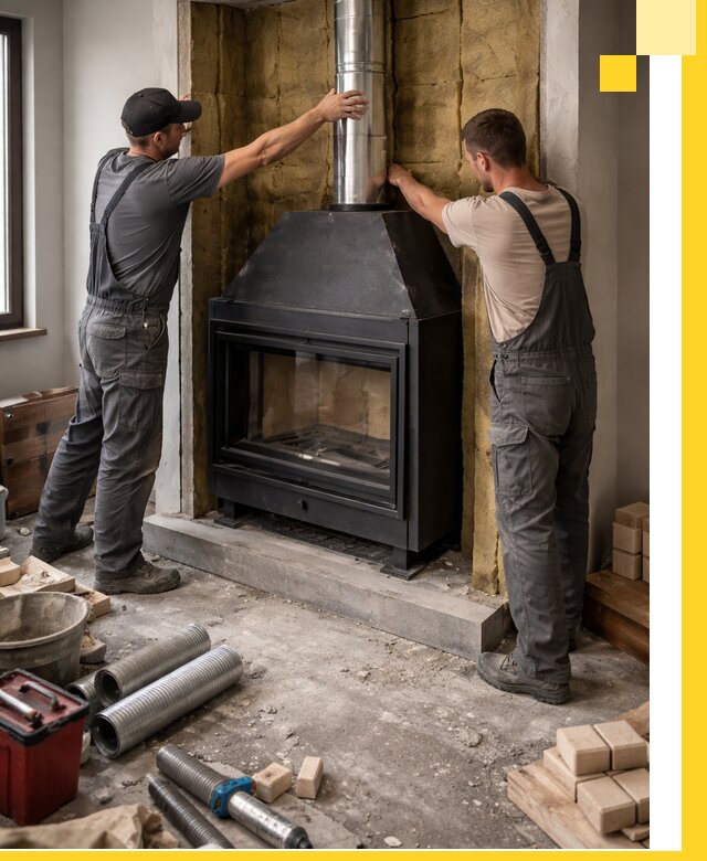 Изготовление и монтаж закрытых каминов в Ивантеевке под ключ