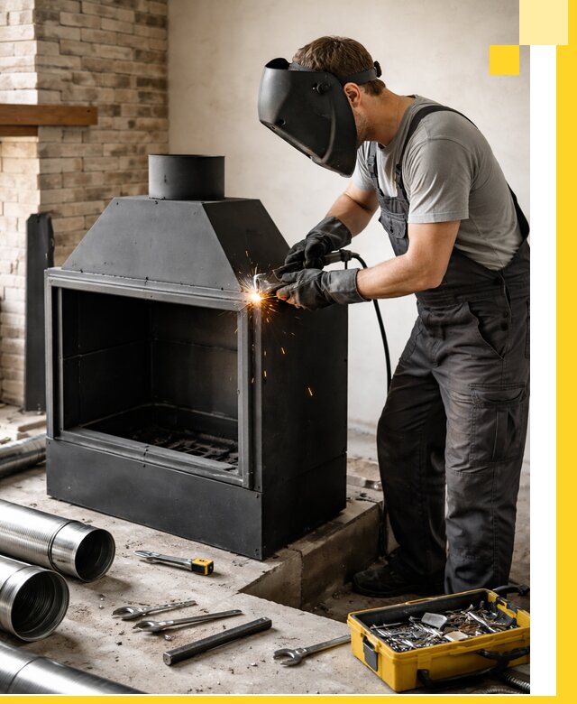 Продажа и установка металлических каминов в Ивантеевке под ключ