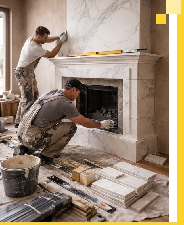 Отделка каминов в Ивантеевке качественные облицовочные работы