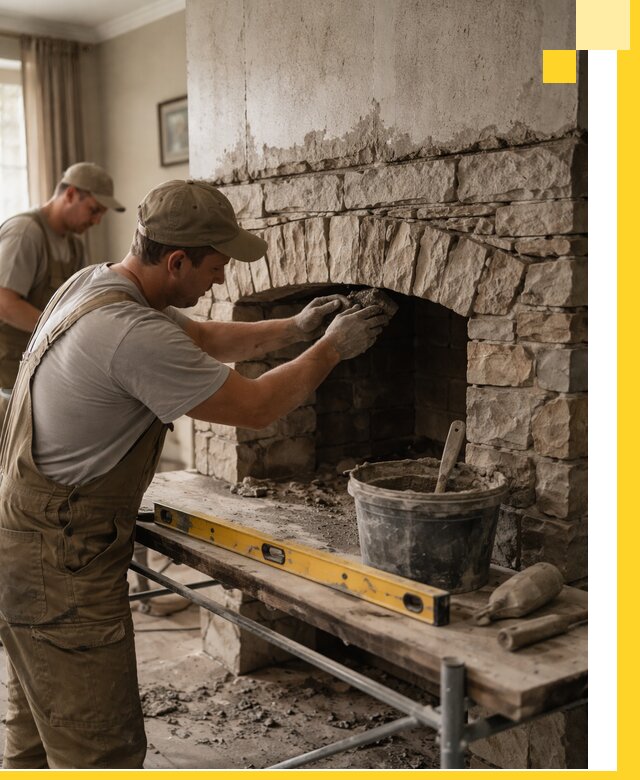 Изготовление каминов под ключ в Ивантеевке, монтаж и отделка