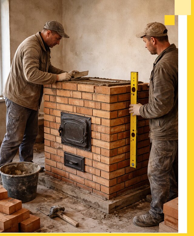 Отопительные печи под ключ в Ивантеевке, установка и сборка