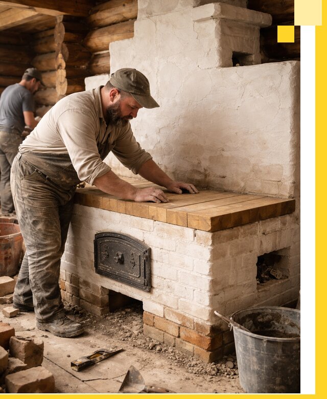 Проектирование и установка русской печи с лежанкой в Ивантеевке