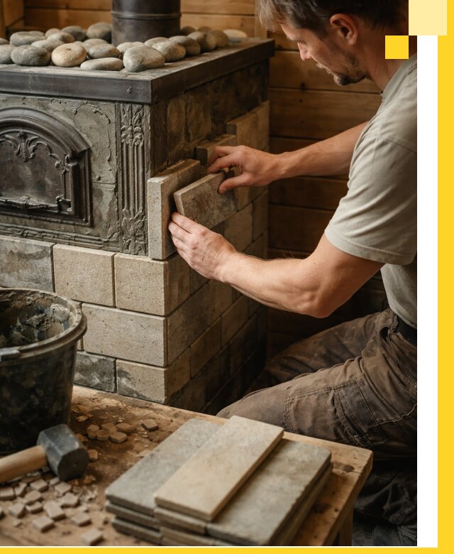 Облицовка банных печей в Ивантеевке профессиональная отделка