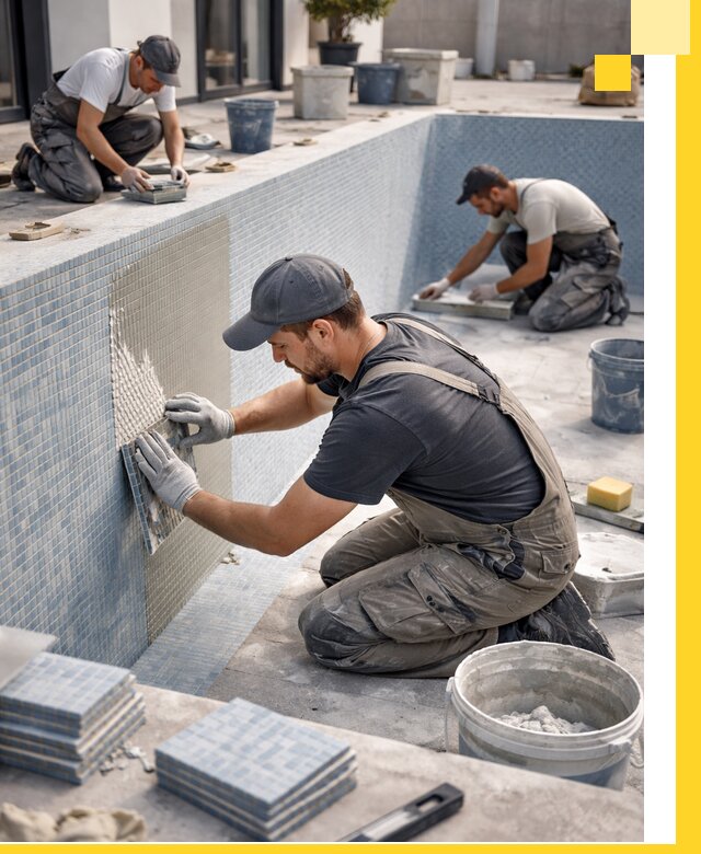 Облицовка бассейнов в Ивантеевке плитка мозаика гидроизоляция