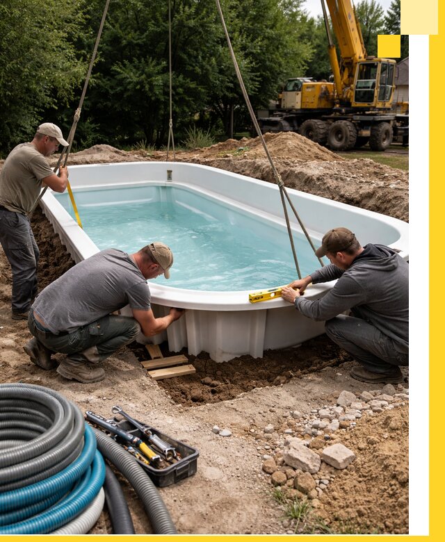 Установка и монтаж композитных бассейнов под ключ в Ивантеевке