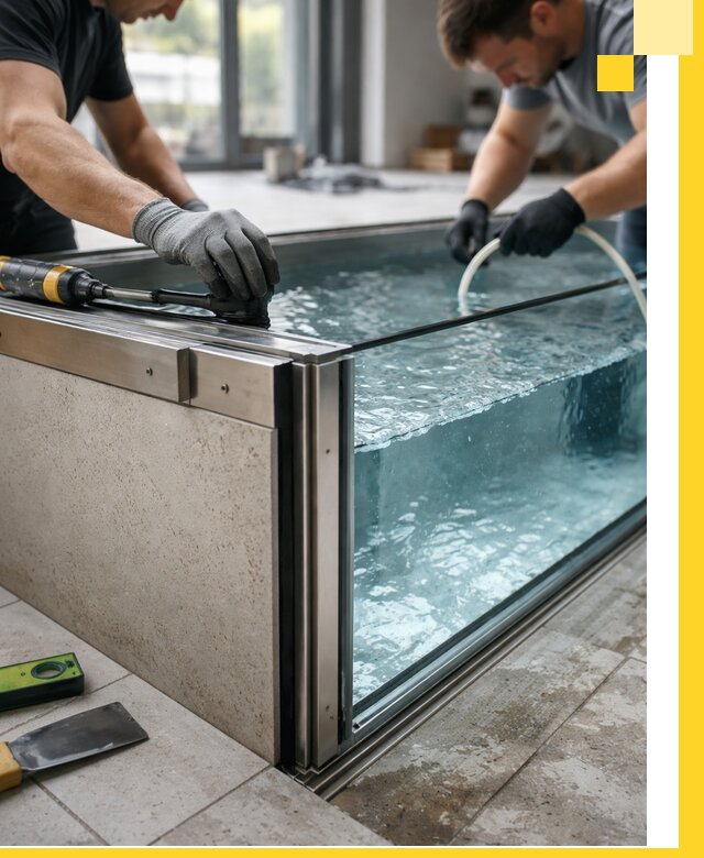 Проектирование и монтаж стеклянных бассейнов в Ивантеевке