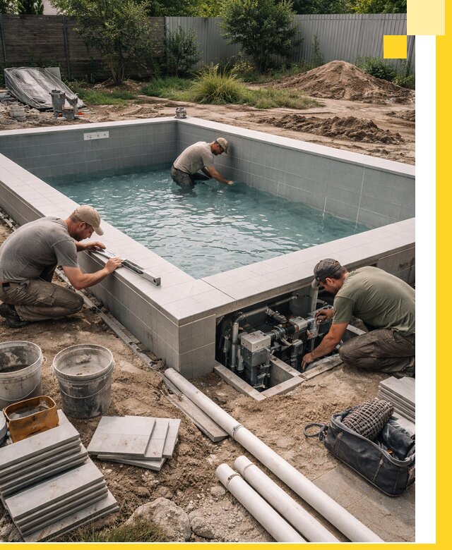 Строительство и монтаж бассейнов для дачи под ключ в Ивантеевке