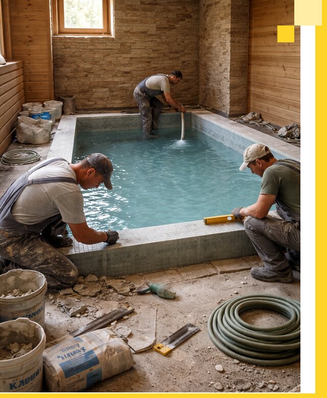 Проектирование и строительство бассейнов для бани в Ивантеевке