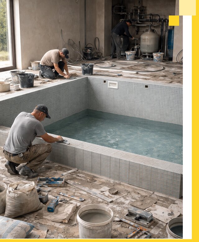 Строительство и монтаж бассейнов в помещении в Ивантеевке