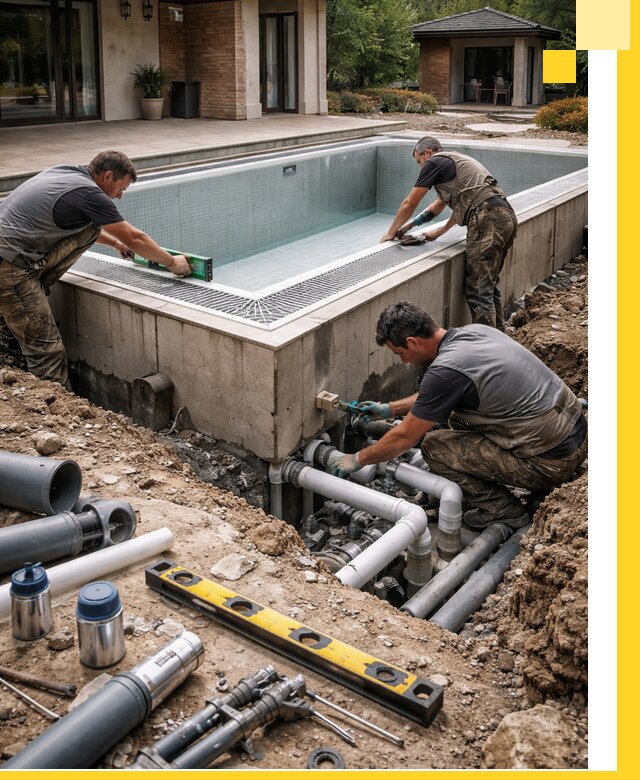 Строительство переливных бассейнов в Ивантеевке под ключ