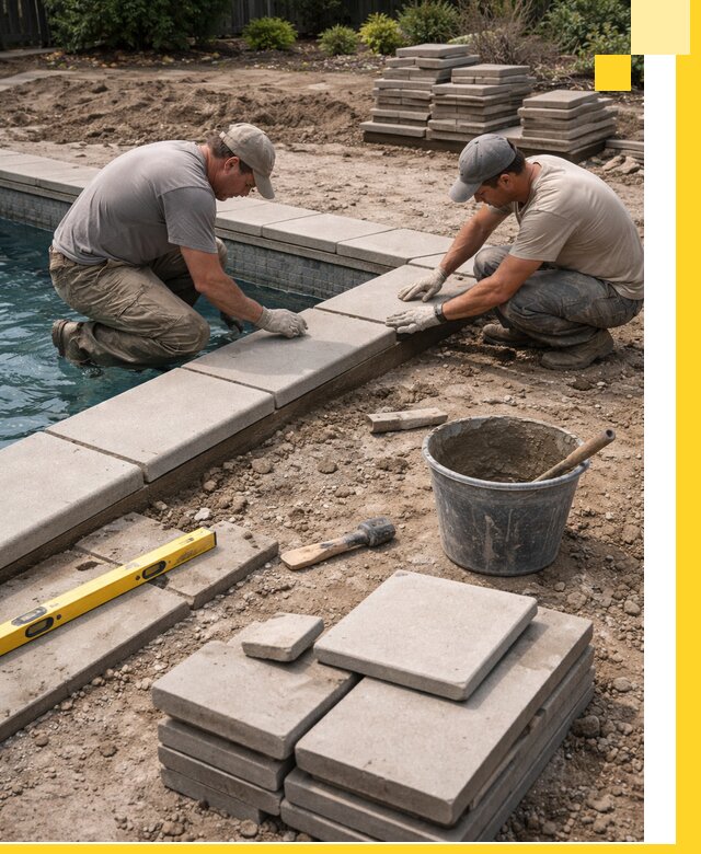 Установка и изготовление копингового камня для бассейнов в Ивантеевке