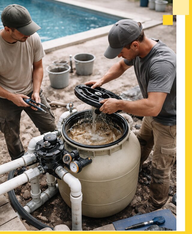 Установка и обслуживание песочных фильтров для бассейнов в Ивантеевке