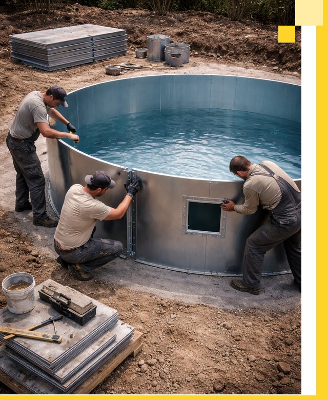 Круглые бассейны под ключ в Ивантеевке проектирование и монтаж