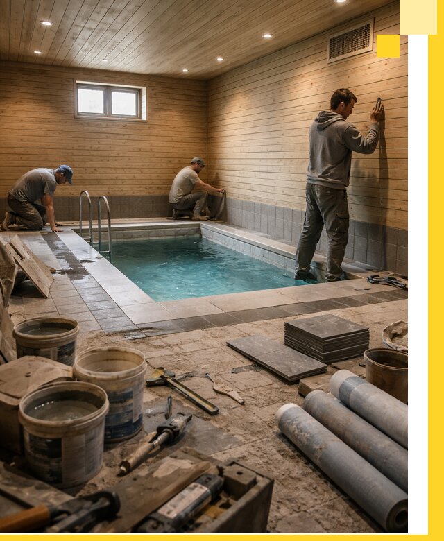 Строительство бани с бассейном и сауной под ключ в Ивантеевке