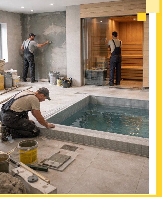 Проектирование и строительство сауны с бассейном в Ивантеевке