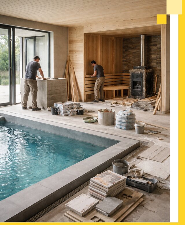 Проектирование и строительство бань с бассейном в Ивантеевке