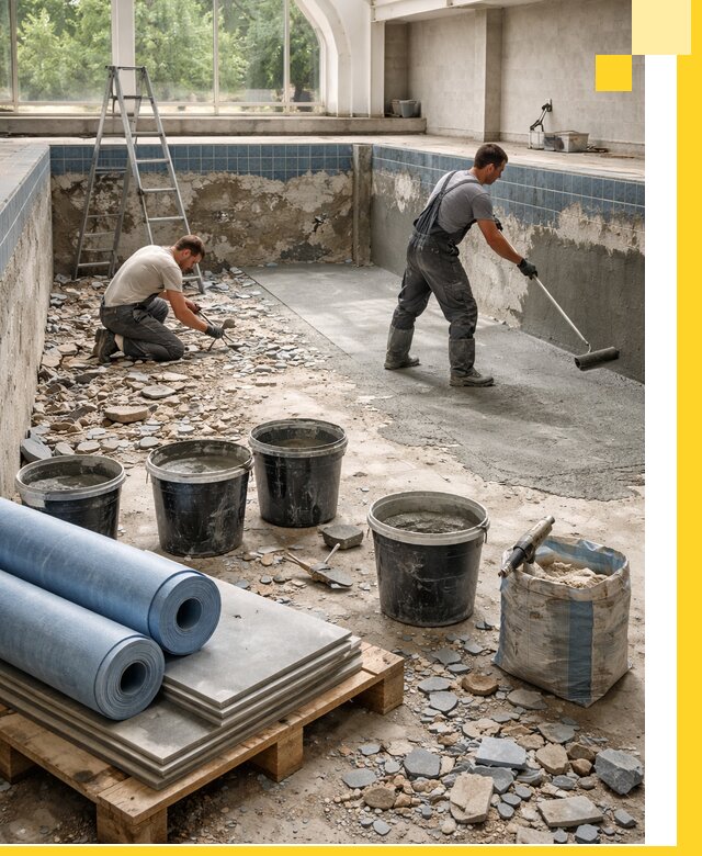 Реконструкция бассейнов в Ивантеевке: ремонт, гидроизоляция