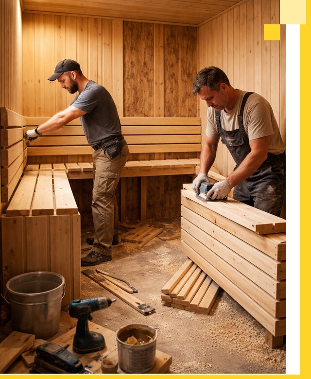 Профессиональный комплексный ремонт саун под ключ в Ивантеевке