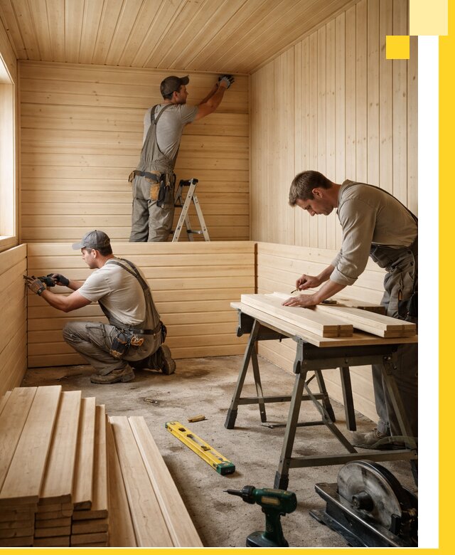 Обшивка саун в Ивантеевке из натуральной древесины под ключ