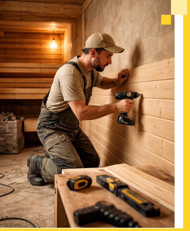 Профессиональная внутренняя отделка бани в Ивантеевке под ключ