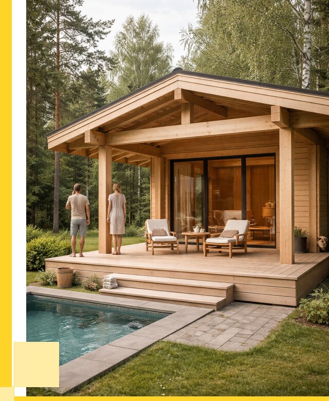 Бани с террасой под ключ в Ивантеевке от 617220 р. | ЭриданВнт