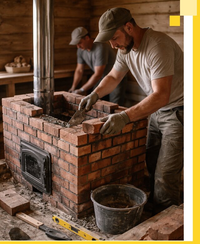 Кирпичные печи для бани под ключ в Ивантеевке, проект и монтаж