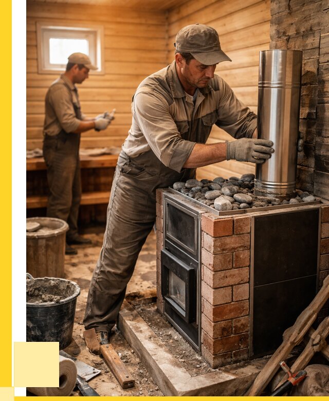 Монтаж печи в бане под ключ в Ивантеевке от 20574 р. | ЭриданВнт