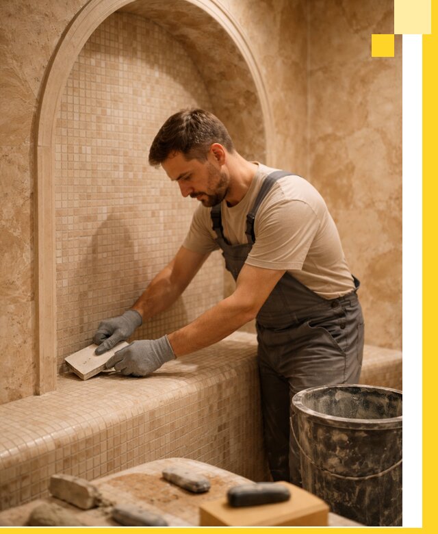 Профессиональная отделка хамамов с мозаикой под ключ в Ивантеевке